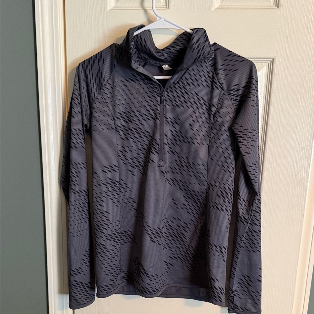 Under ArmorGray Patterned Quarter-Zip Pullover